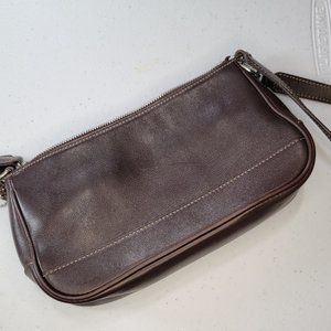 Vintage Coach Dark Brown Demi Hampton Baguette